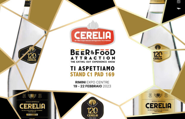 Acqua Cerelia sarà al Beer&Food Attraction 2023: dal 19 al 22 Febbraio a Rimini